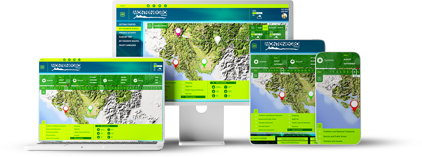 Lazarus Kreativ UX/UI Design Tourism websites Montenegro wild and beauty desctop image